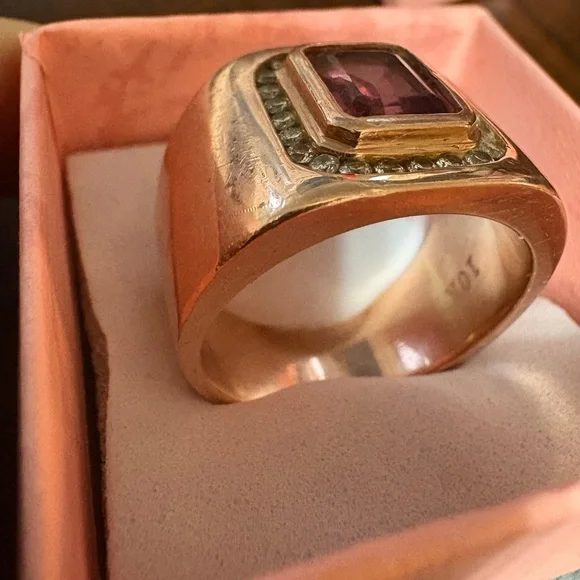 Elegant Pink tourmaline and 10 carat rose Gold Ring - Picture 7 of 16